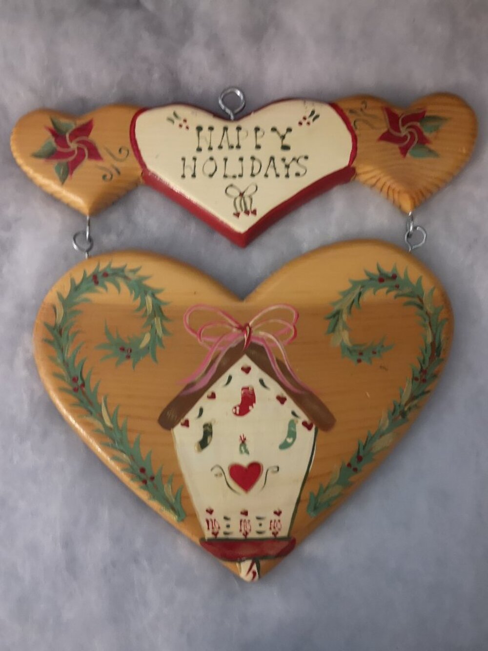 JDL 1995 Vintage Made in Mexico Handmade & Painted Wooden Folk Art Wall Hanging